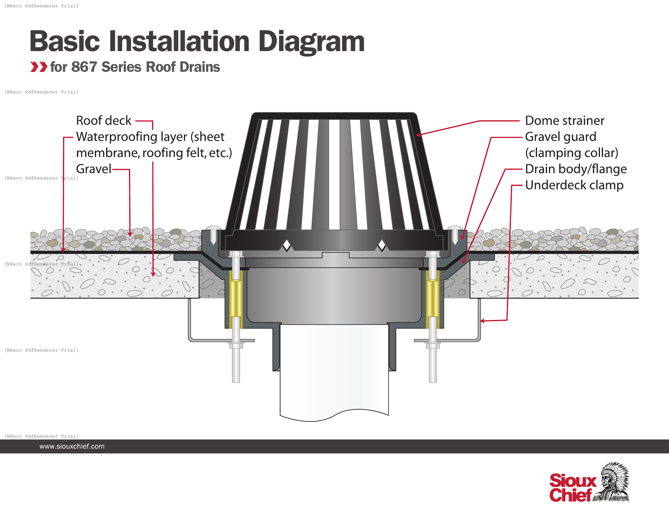 867 SERIES - ROOF DRAIN - INSTRUCTION SHEET.PDF Technical Document
